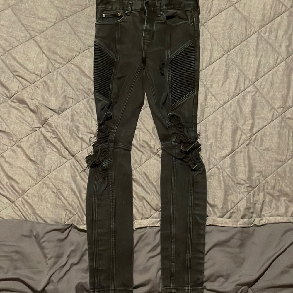 Pacsun black skinny biker jeans